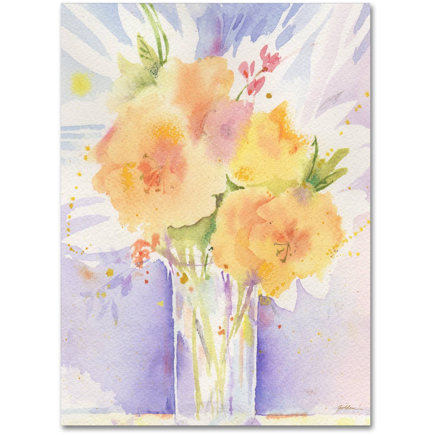 Sheila Golden Purple Vase Reflection Canvas Art, 15x20 Inches