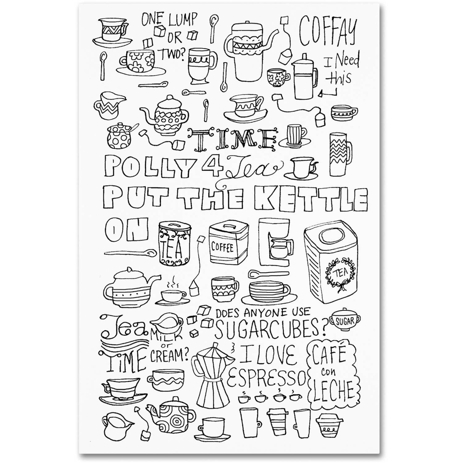 Trademark Fine Art &ldquo;Put The Kettle On&rdquo; Canvas Art by Elizabeth 