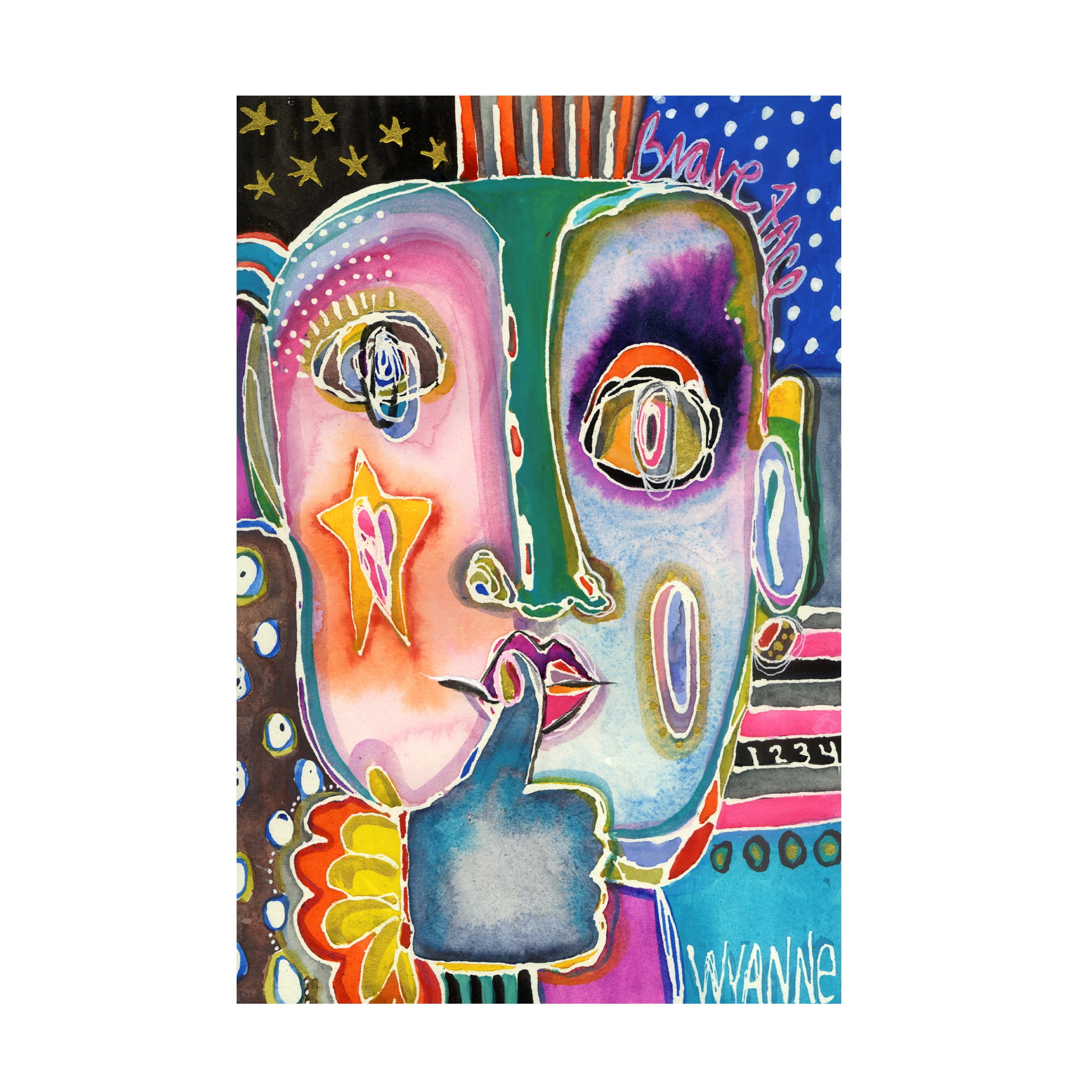 Trademark Fine Art 'Put Your Brave Face On' Canvas Art by Wyanne