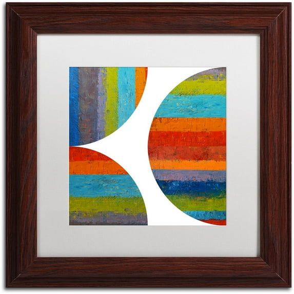 Trademark Fine Art "Quarter Rounds 1.0" Canvas Art by Michelle Calkins, White Matte, Wood Frame