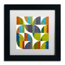 Trademark Fine Art "Quarter Rounds 3.0" Canvas Art by Michelle Calkins, White Matte, Black Frame