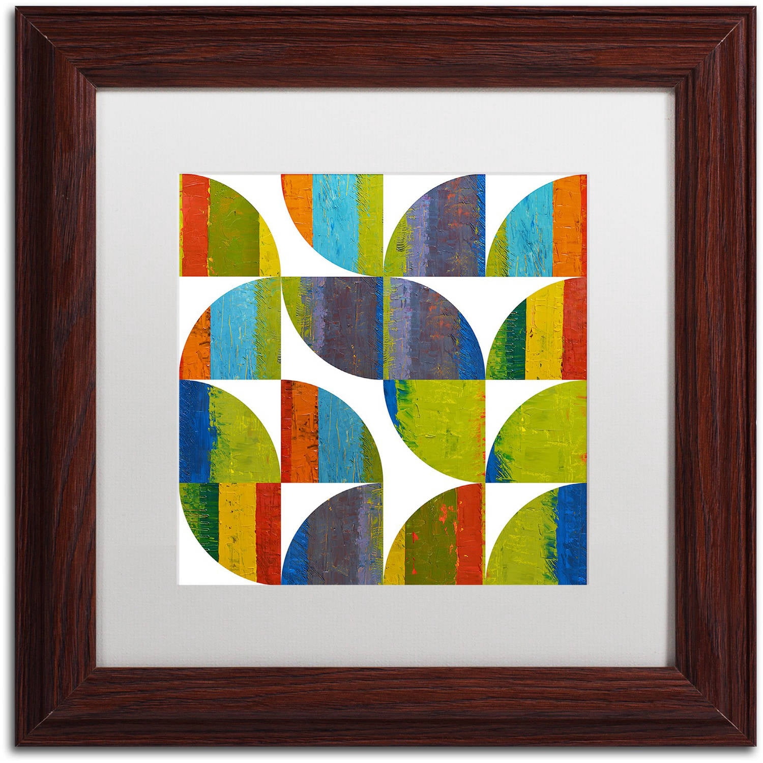Trademark Fine Art "Quarter Rounds 3.0" Canvas Art by Michelle Calkins, White Matte, Wood Frame