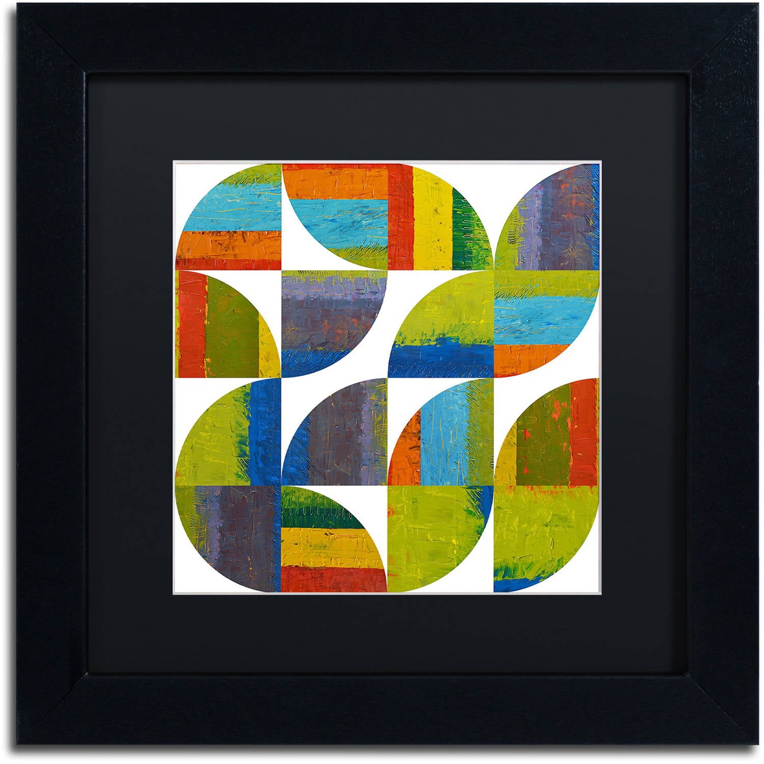 Trademark Fine Art "Quarter Rounds 6.0" Canvas Art by Michelle Calkins, Black Matte, Black Frame