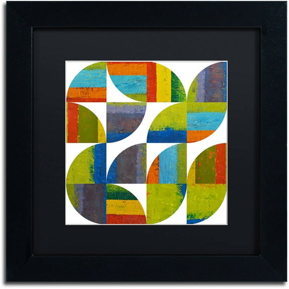 Trademark Fine Art "Quarter Rounds 6.0" Canvas Art by Michelle Calkins, Black Matte, Black Frame