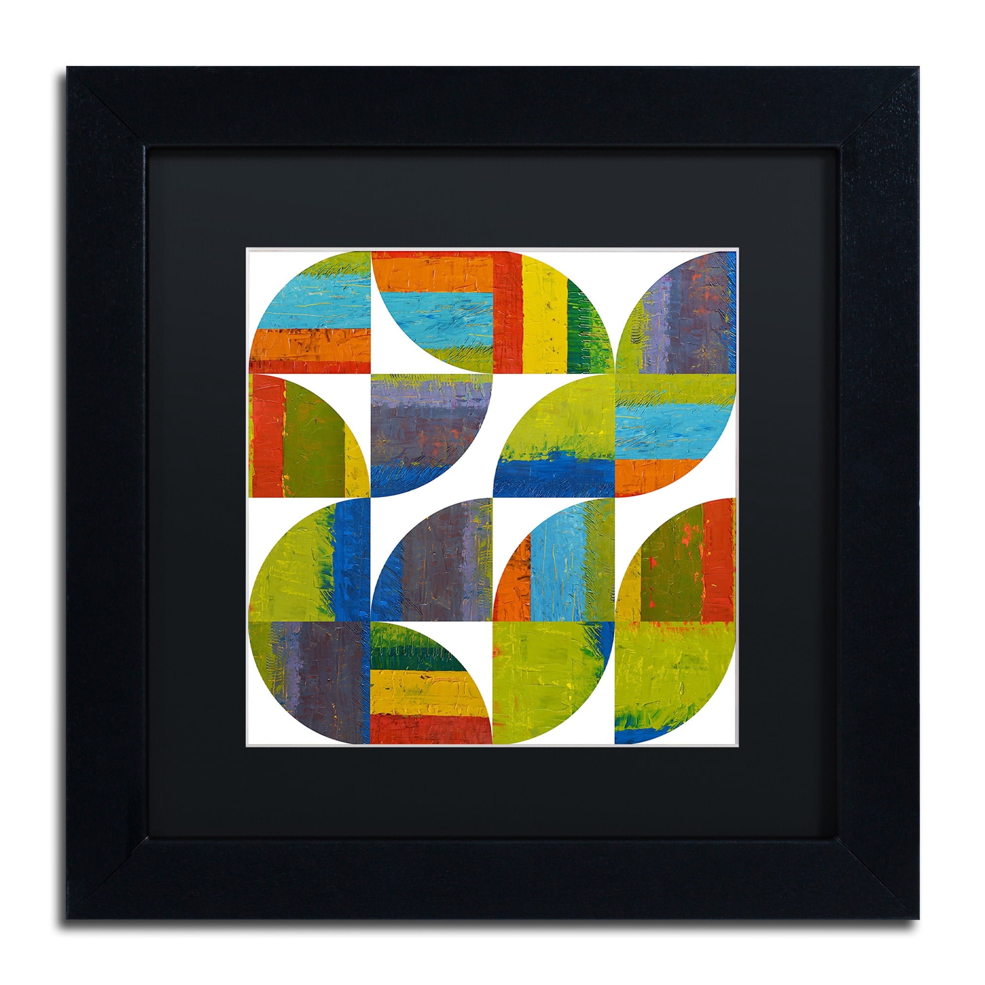 Trademark Fine Art "Quarter Rounds 6.0" Canvas Art by Michelle Calkins, Black Matte, Black Frame