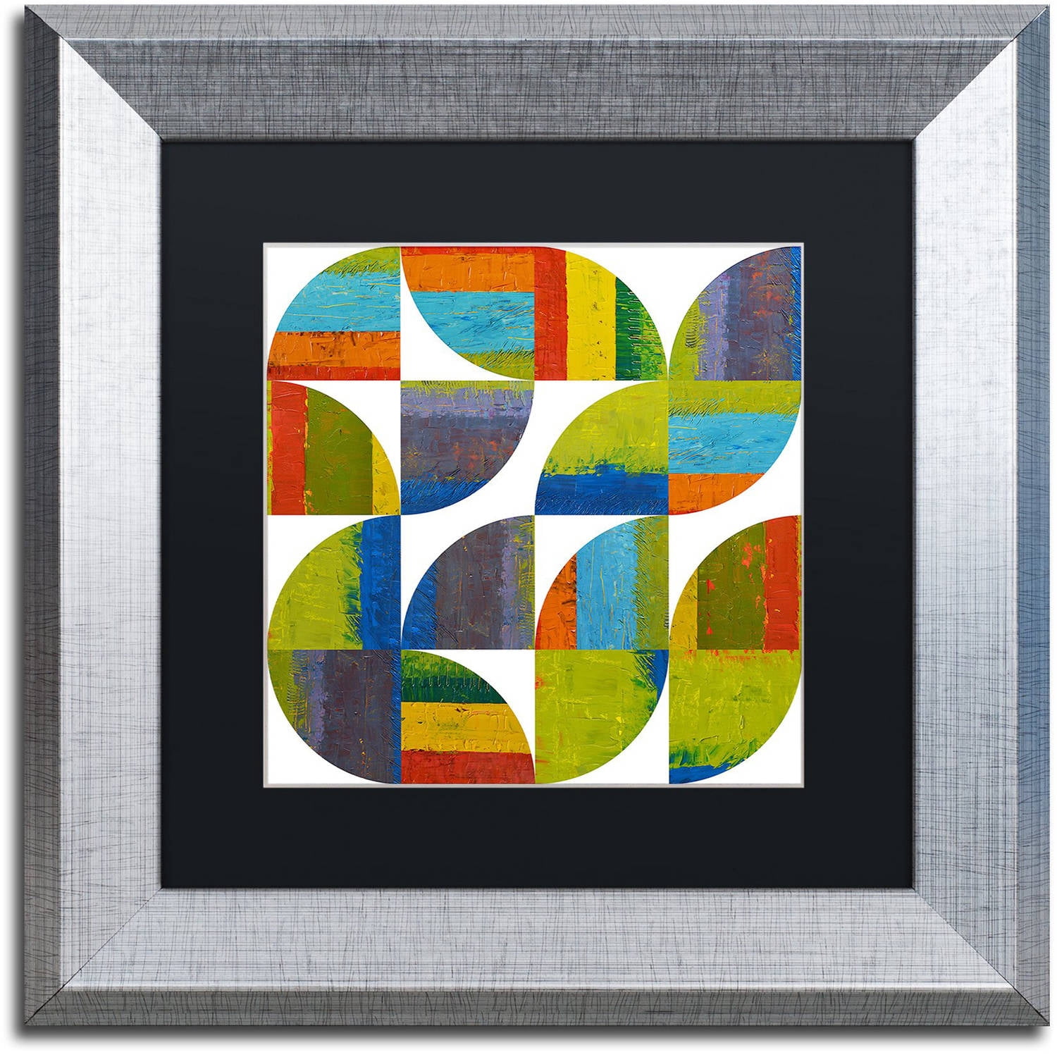 Trademark Fine Art "Quarter Rounds 6.0" Canvas Art by Michelle Calkins, Black Matte, Silver Frame