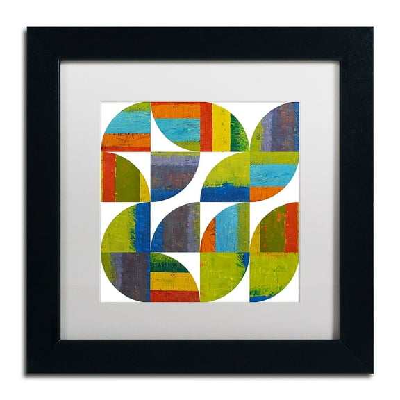Trademark Fine Art "Quarter Rounds 6.0" Canvas Art by Michelle Calkins, White Matte, Black Frame
