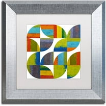 Trademark Fine Art "Quarter Rounds 6.0" Canvas Art by Michelle Calkins, White Matte, Silver Frame