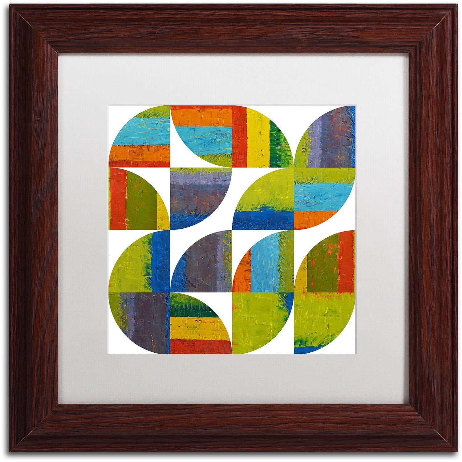 Trademark Fine Art "Quarter Rounds 6.0" Canvas Art by Michelle Calkins, White Matte, Wood Frame