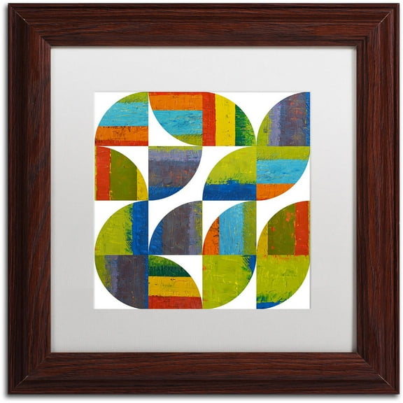 Trademark Fine Art "Quarter Rounds 6.0" Canvas Art by Michelle Calkins, White Matte, Wood Frame