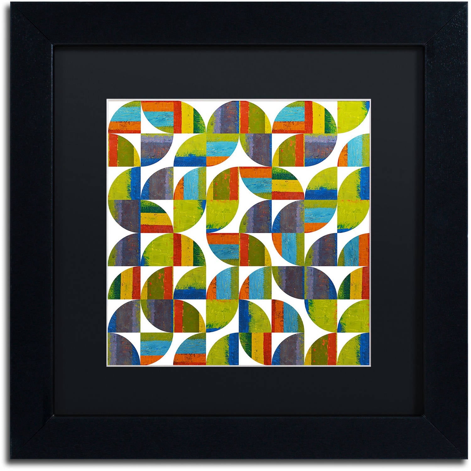 Trademark Fine Art "Quarter Rounds 8.0" Canvas Art by Michelle Calkins, Black Matte, Black Frame
