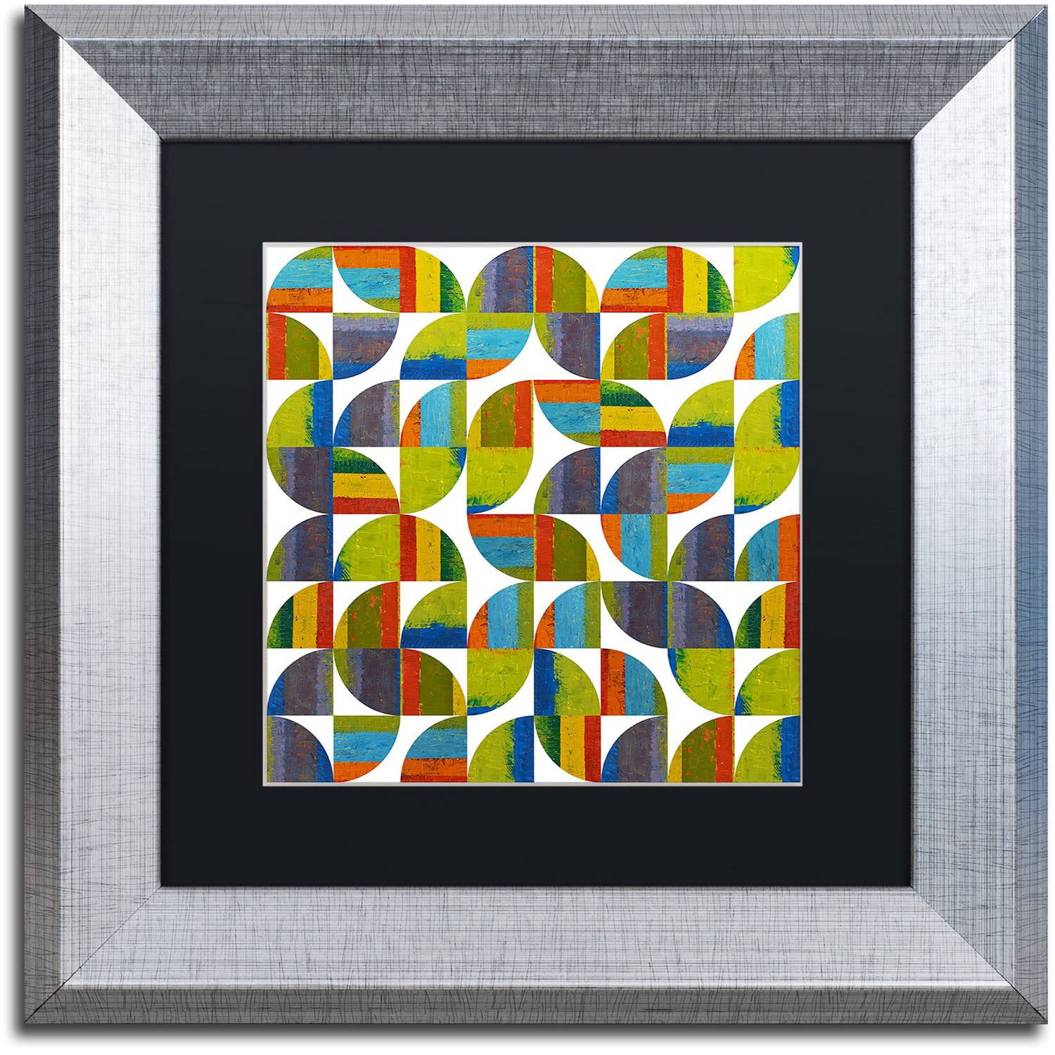 Trademark Fine Art "Quarter Rounds 8.0" Canvas Art by Michelle Calkins, Black Matte, Silver Frame