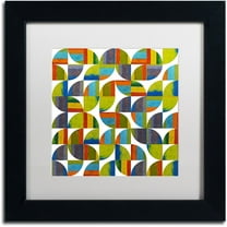 Trademark Fine Art "Quarter Rounds 8.0" Canvas Art by Michelle Calkins, White Matte, Black Frame