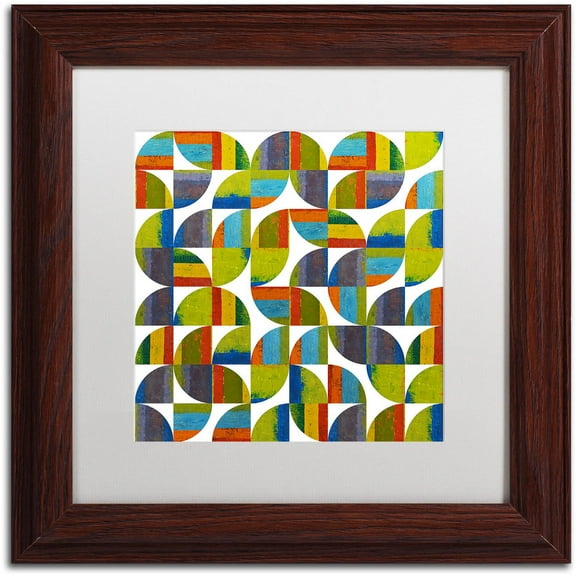 Trademark Fine Art "Quarter Rounds 8.0" Canvas Art by Michelle Calkins, White Matte, Wood Frame