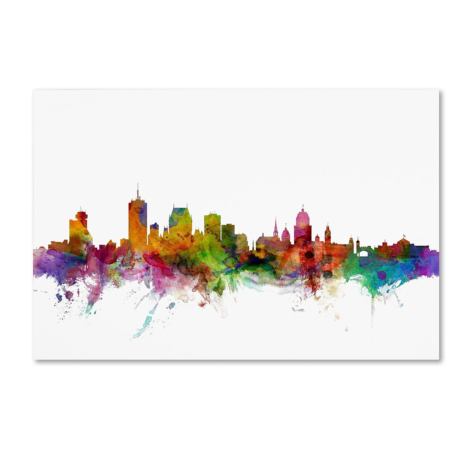 Trademark Fine Art "Quebec Canada Skyline" Canvas Art by Michael Tompsett