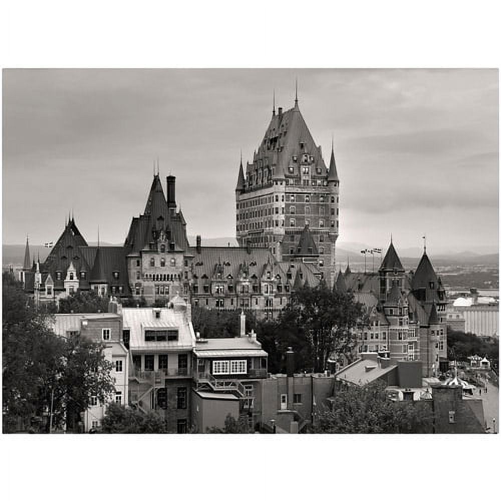 Quebec City Black and White Landscape Canvas Art