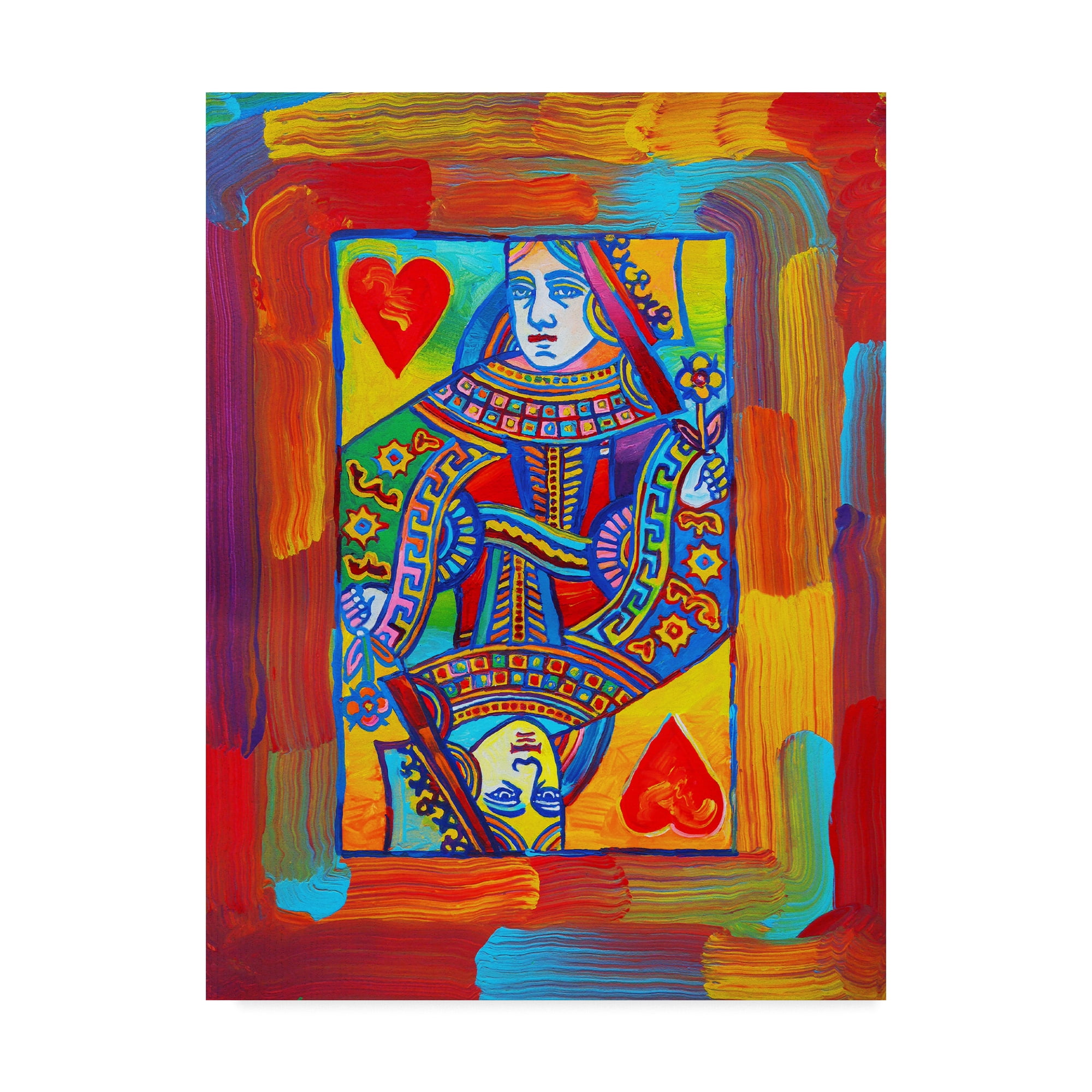 Trademark Fine Art 'Queen Of Hearts Centered' Canvas Art by Howie Green