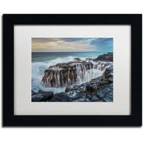 Trademark Fine Art 'Queen's Bath Kauai' Canvas Art by Pierre Leclerc, White Matte, Black Frame