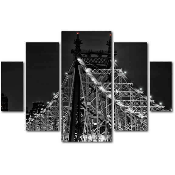 Trademark Fine Art "Queensboro Bridge" Canvas Art by David Ayash 5-Panel Set