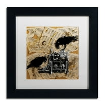 Trademark Fine Art "Quoth the Raven 1" Canvas Art by Roderick Stevens, White Matte, Black Frame