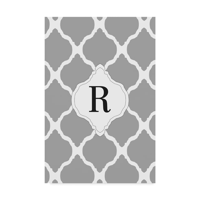 Trademark Fine Art 'R Gray Monogram' Canvas Art by Art Licensing Studio