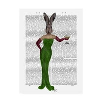 Trademark Fine Art 'Rabbit Green Dress' Canvas Art by Fab Funky