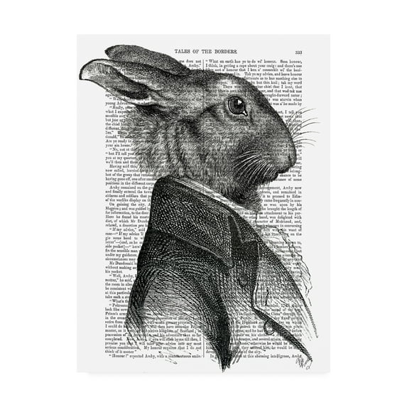 Trademark Fine Art 'Rabbit Portrait, Profile' Canvas Art by Fab Funky