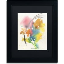 Trademark Fine Art "Rainbow Bouquet" Canvas Art by Sheila Golden, Black Matte, Black Frame