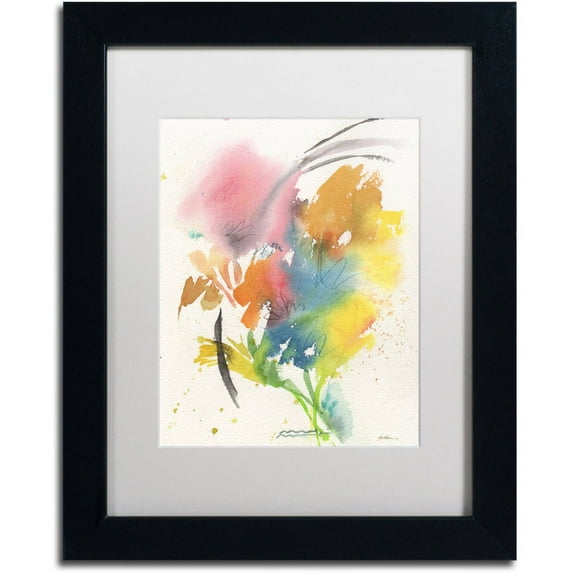 Trademark Fine Art "Rainbow Bouquet" Canvas Art by Sheila Golden, White Matte, Black Frame