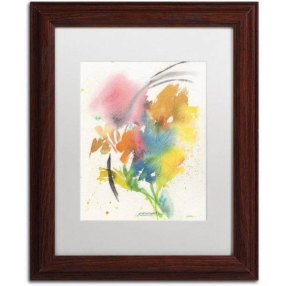 Trademark Fine Art "Rainbow Bouquet" Canvas Art by Sheila Golden, White Matte, Wood Frame
