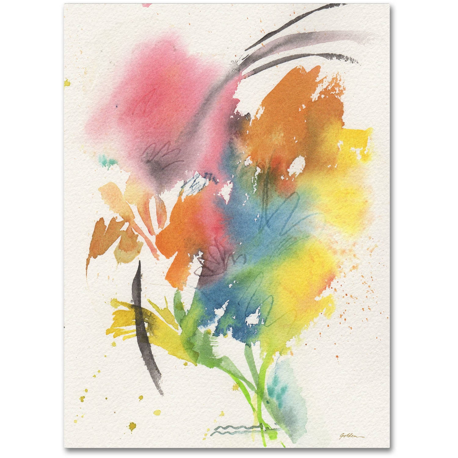 Trademark Fine Art "Rainbow Bouquet" Canvas Art by Sheila Golden
