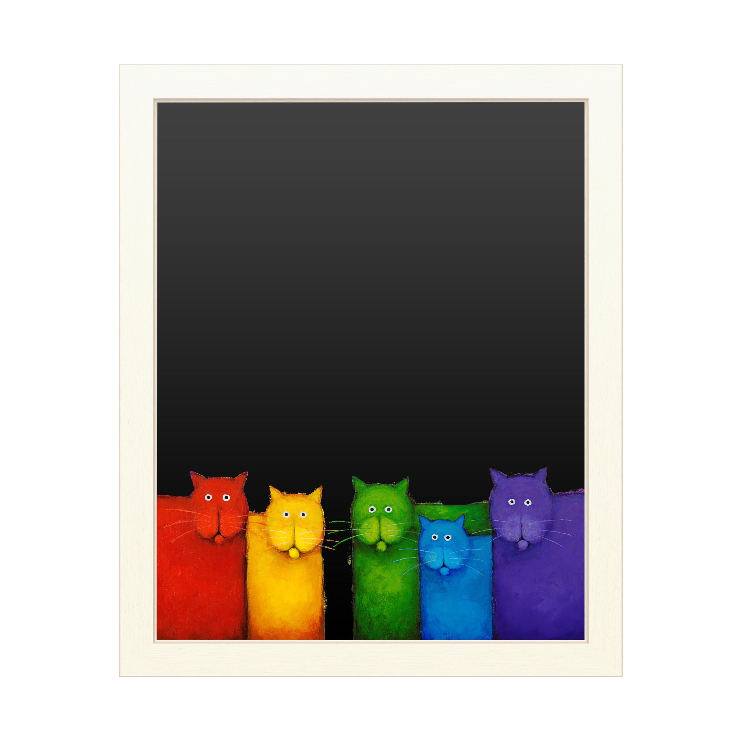 Functional Chalkboard with Printed Artwork - Daniel Patrick Kessler 'Rainbow Cats' Chalk B