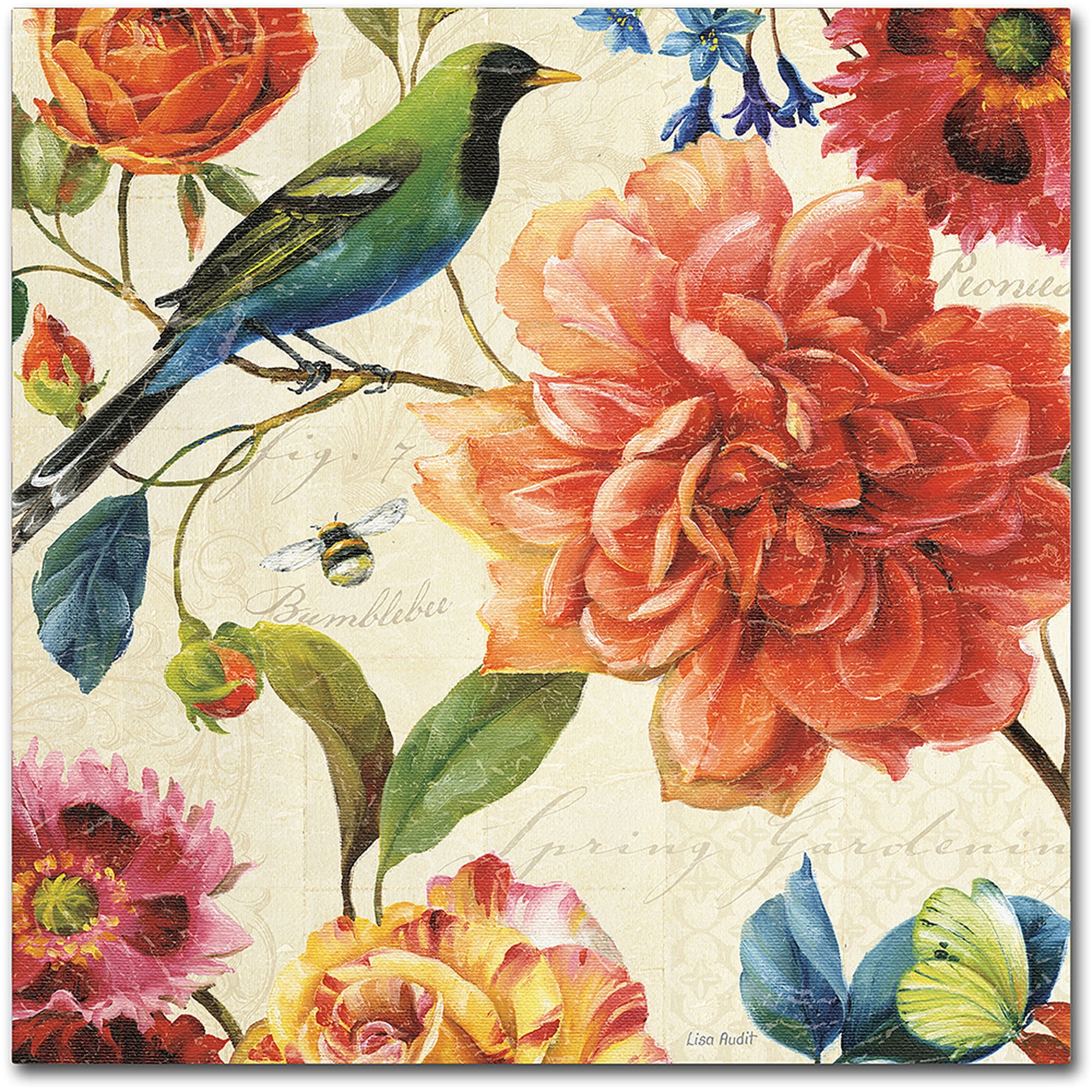 Trademark Fine Art "Rainbow Garden II Cream" Canvas Art by Lisa Audit