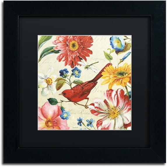 Trademark Fine Art "Rainbow Garden III Cream" Canvas Art by Lisa Audit, Black Matte, Black Frame