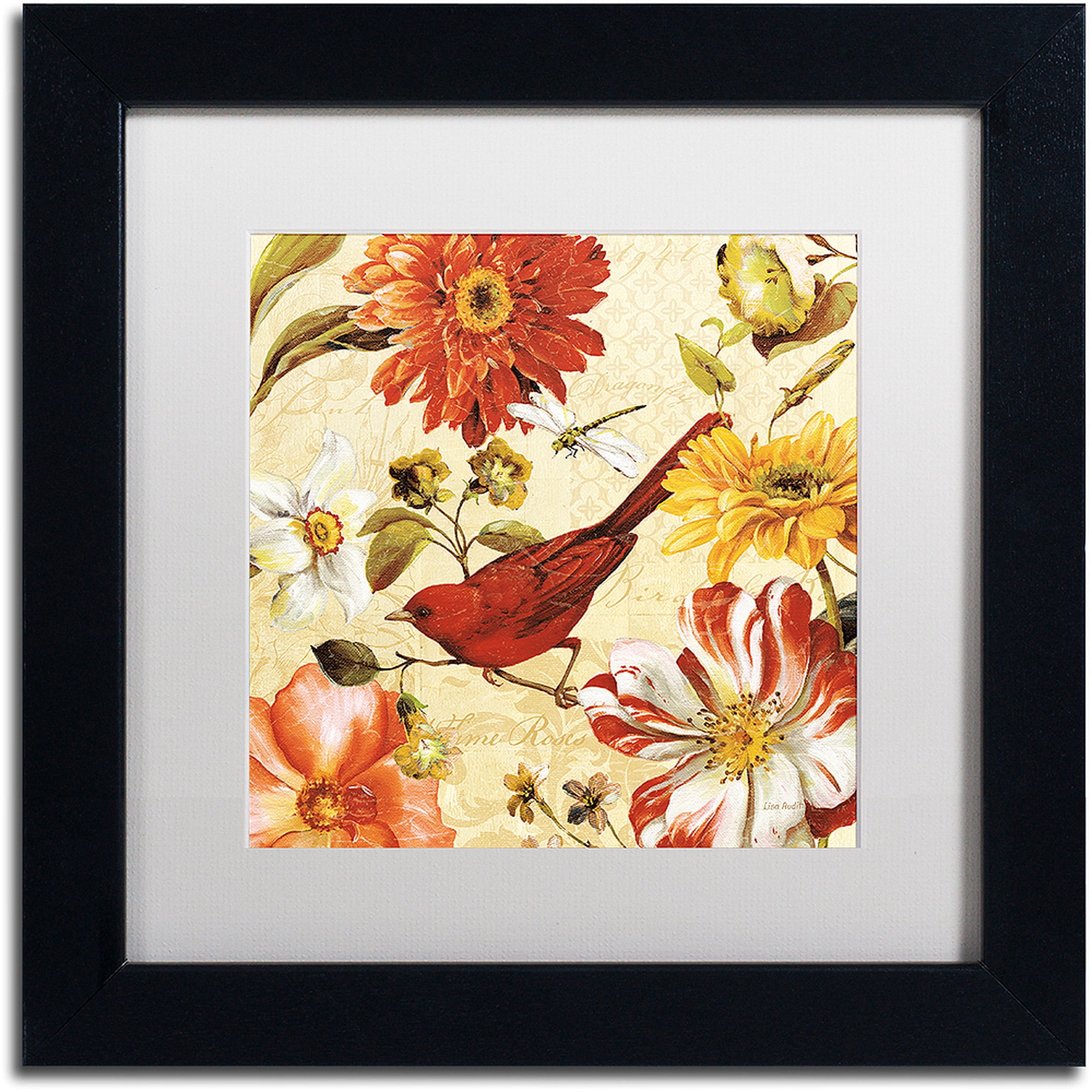 Trademark Fine Art "Rainbow Garden Spice III" Canvas Art by Lisa Audit, White Matte, Black Frame