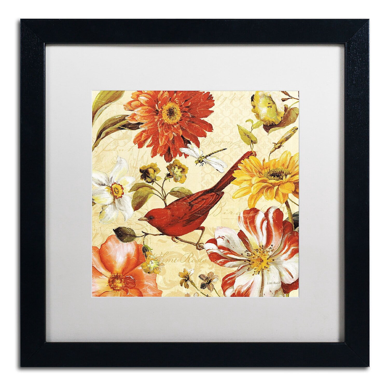 Trademark Fine Art "Rainbow Garden Spice III" Canvas Art by Lisa Audit, White Matte, Black Frame