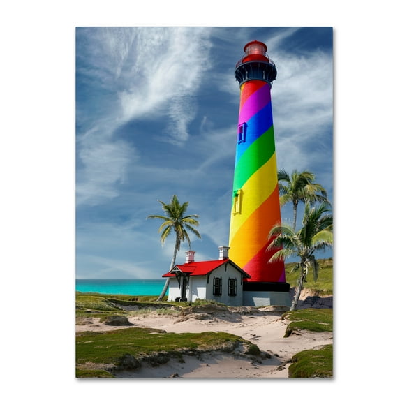 Trademark Fine Art 'Rainbow Lighthouse South' Canvas Art by Mike Jones Photo
