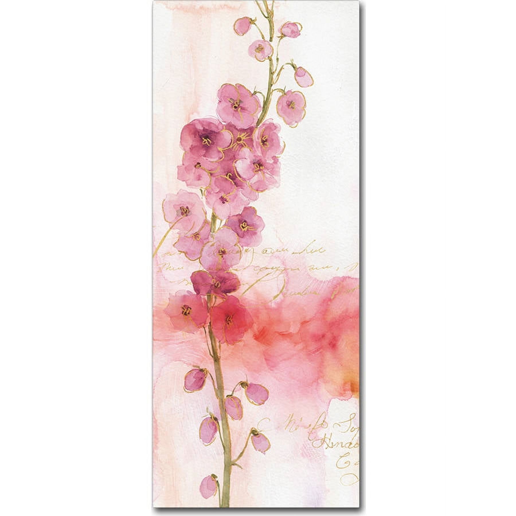 14x32-Inch Pink Floral Canvas Art Print
