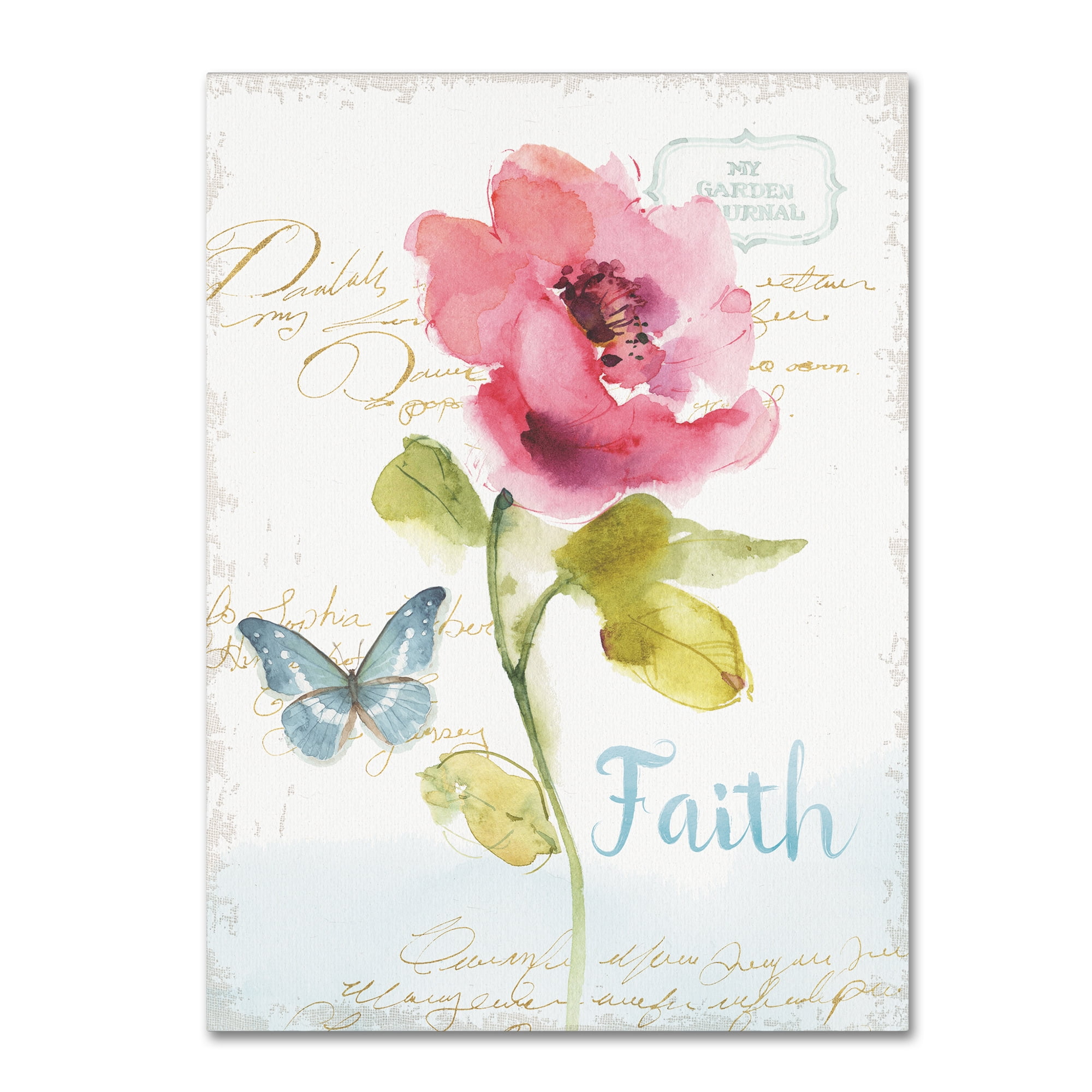 Trademark Fine Art "Rainbow Seeds Floral VI Faith" Canvas Art by Lisa Audit