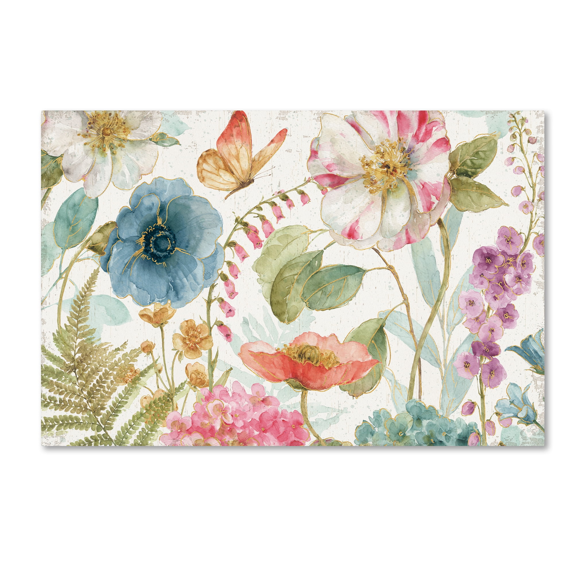 Trademark Fine Art "Rainbow Seeds Flowers I on Wood" Canvas Art by Lisa Audit