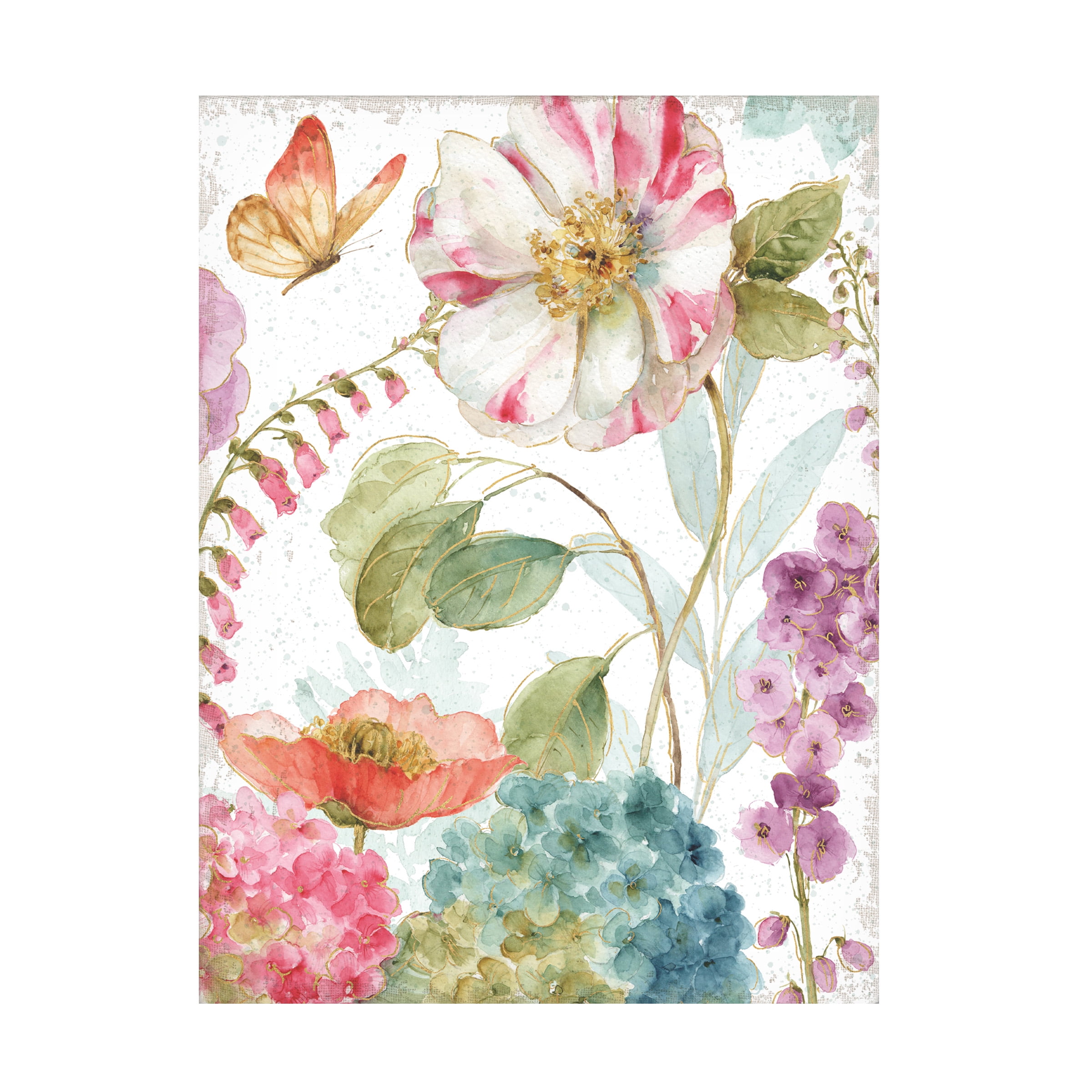 Trademark Fine Art "Rainbow Seeds Flowers II Crop on Wood Cream" Canvas Art by Lisa Audit