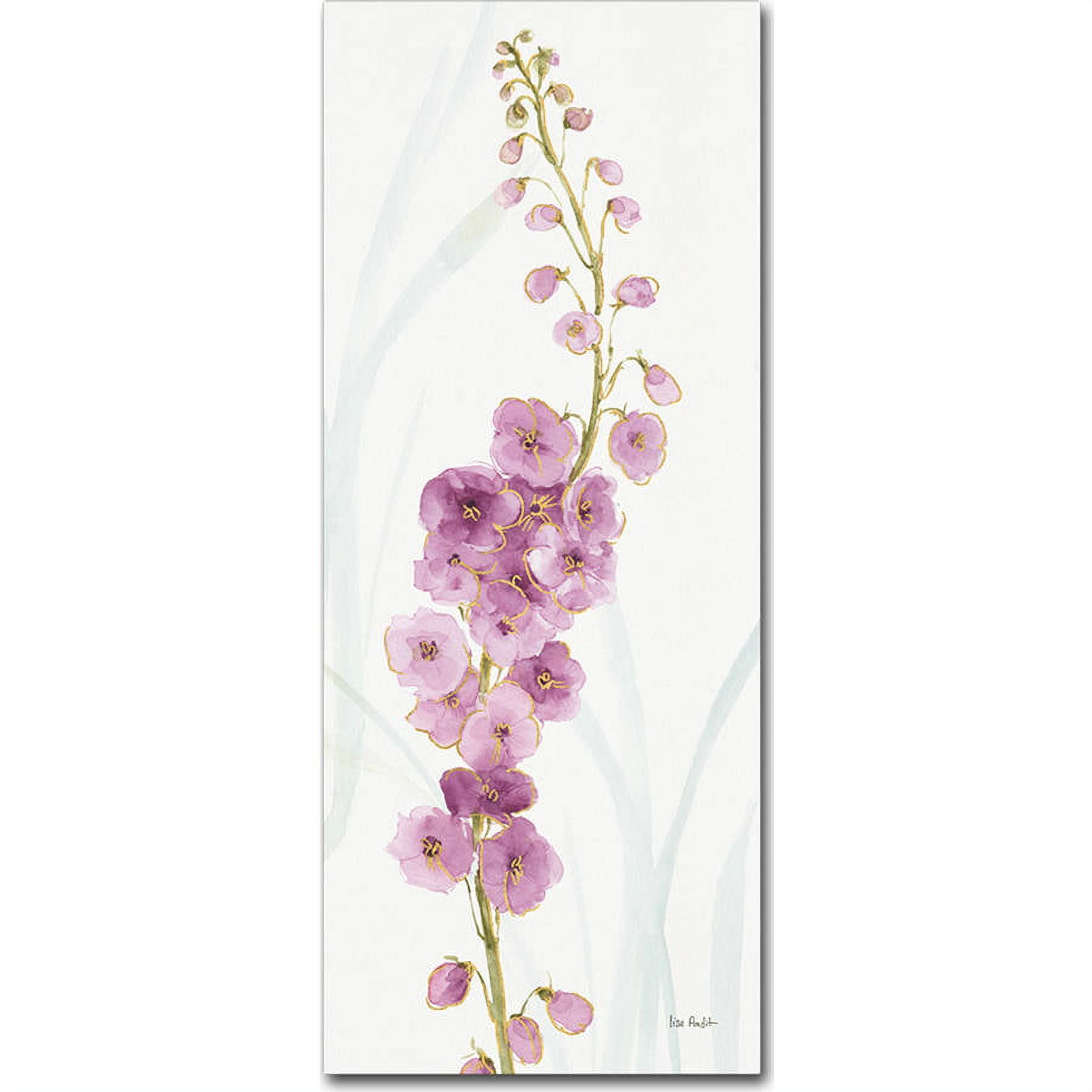 Purple Floral Botanical Canvas Art with Hidden Frame