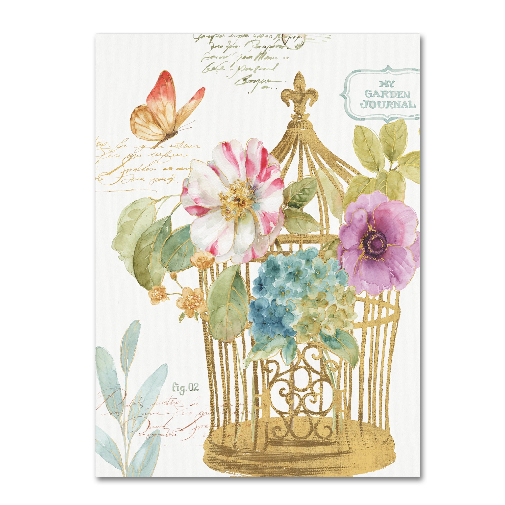 Trademark Fine Art "Rainbow Seeds Romantic Birdcage I" Canvas Art by Lisa Audit