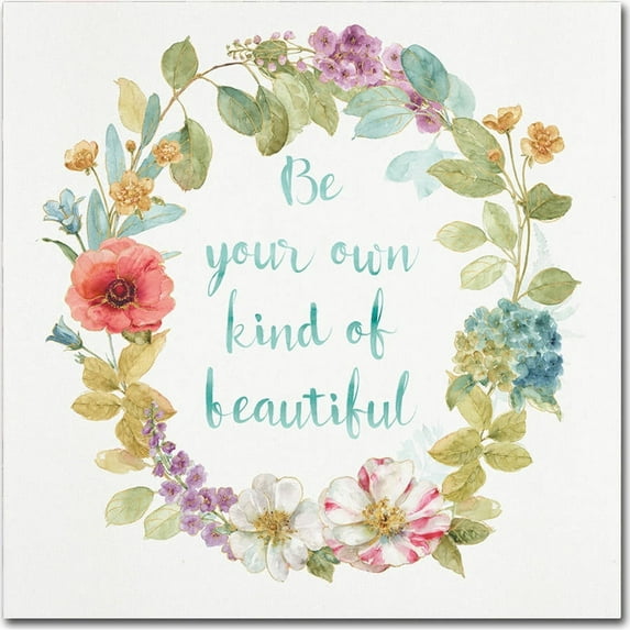 Trademark Fine Art "Rainbow Seeds Wreath II" Canvas Art by Lisa Audit