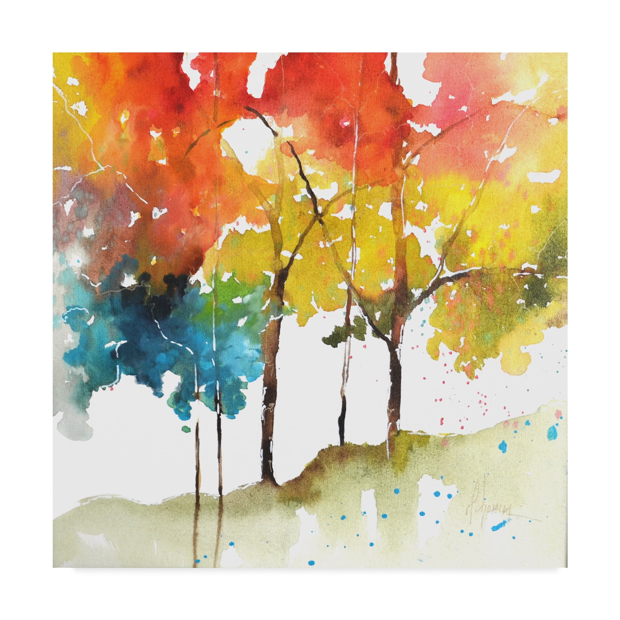 Trademark Fine Art 'Rainbow Trees II' Canvas Art by Leticia Herrera