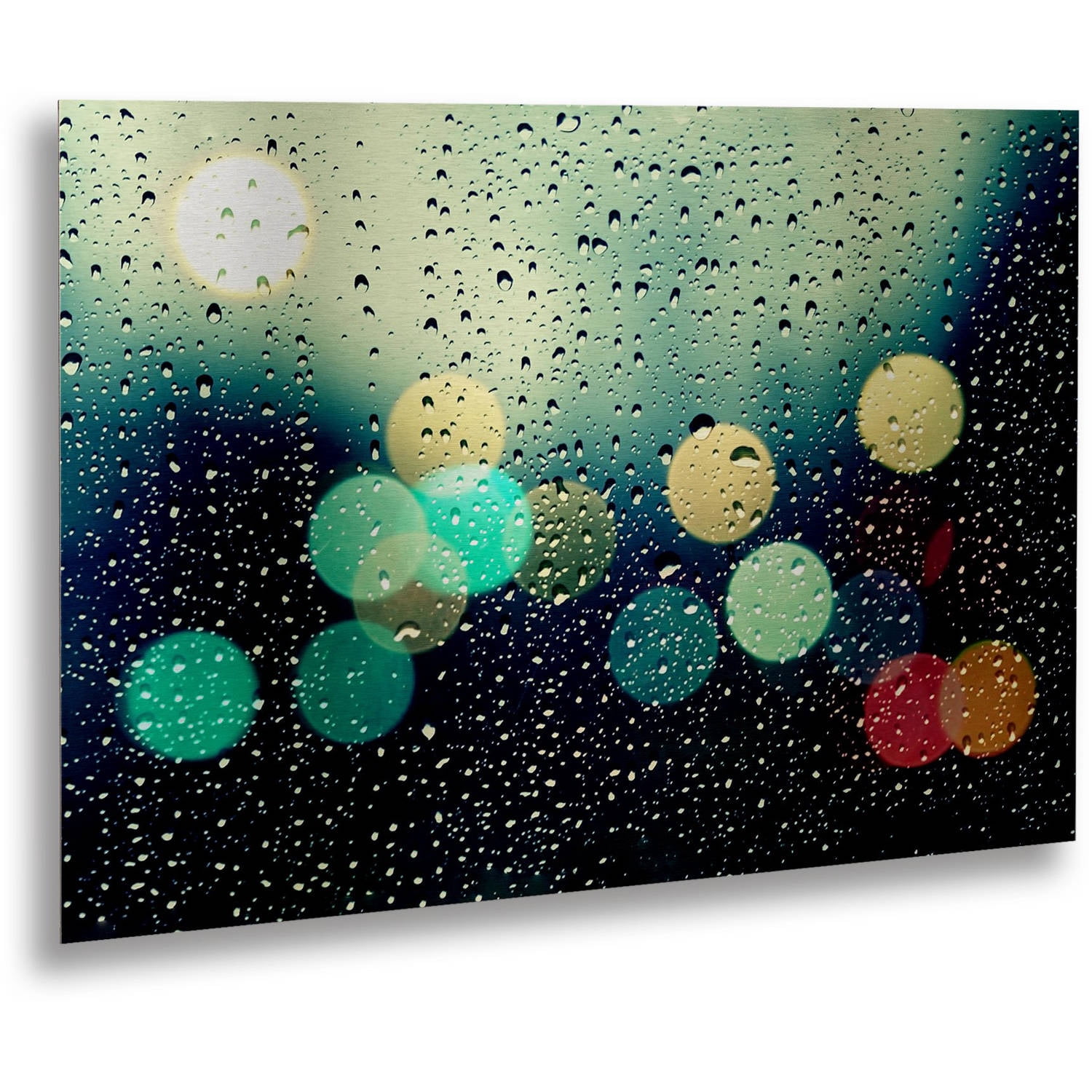 Beata Czyzowska Young 'Rainy City' Floating Brushed Aluminum Art