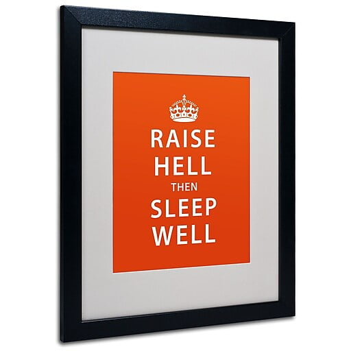 Trademark Fine Art "Raise Hell VI" Canvas Art by Megan Romo, Black Frame