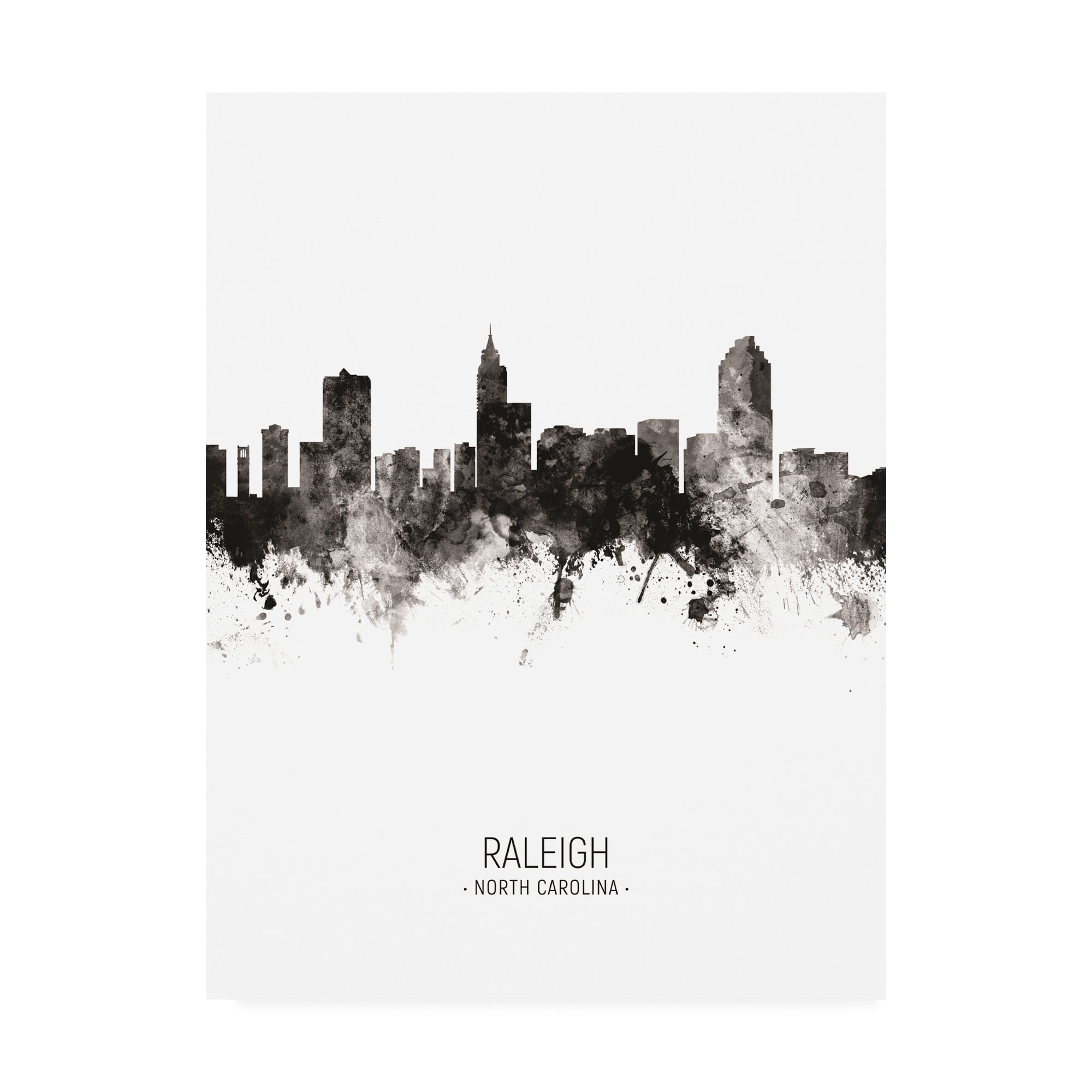 Trademark Fine Art 'Raleigh North Carolina Skyline Portrait II' Canvas Art by Michael Tompsett