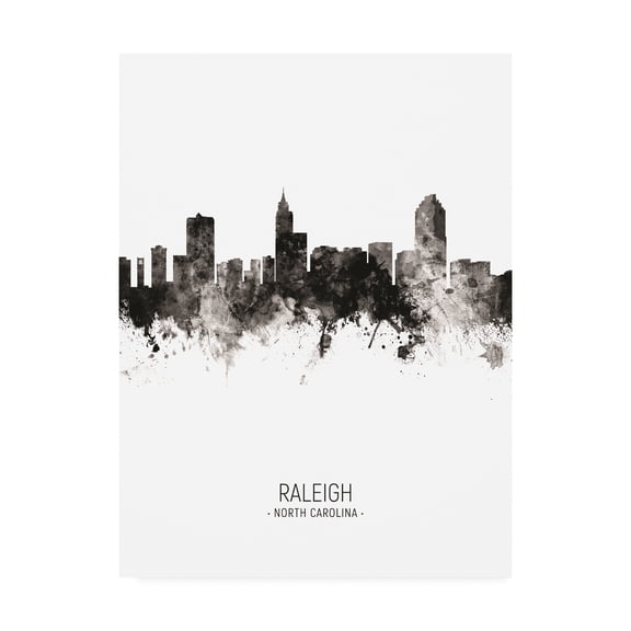 Trademark Fine Art 'Raleigh North Carolina Skyline Portrait II' Canvas Art by Michael Tompsett