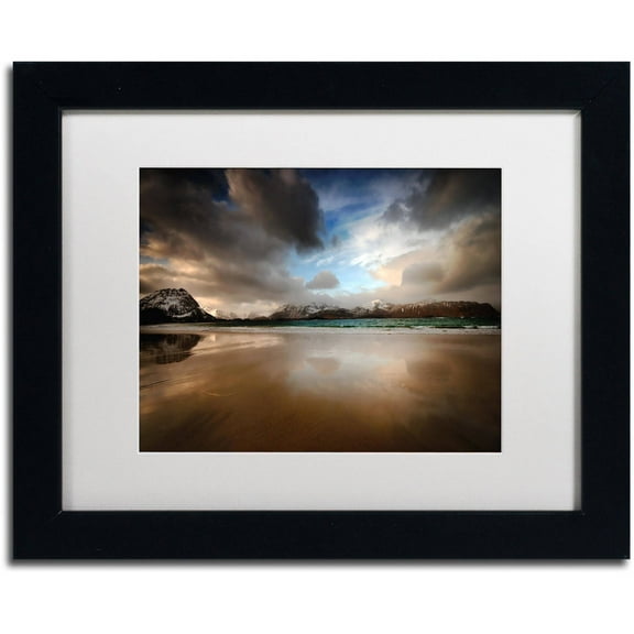 Trademark Fine Art "Ramberg Beach" Canvas Art by Philippe Sainte-Laudy, White Matte, Black Frame